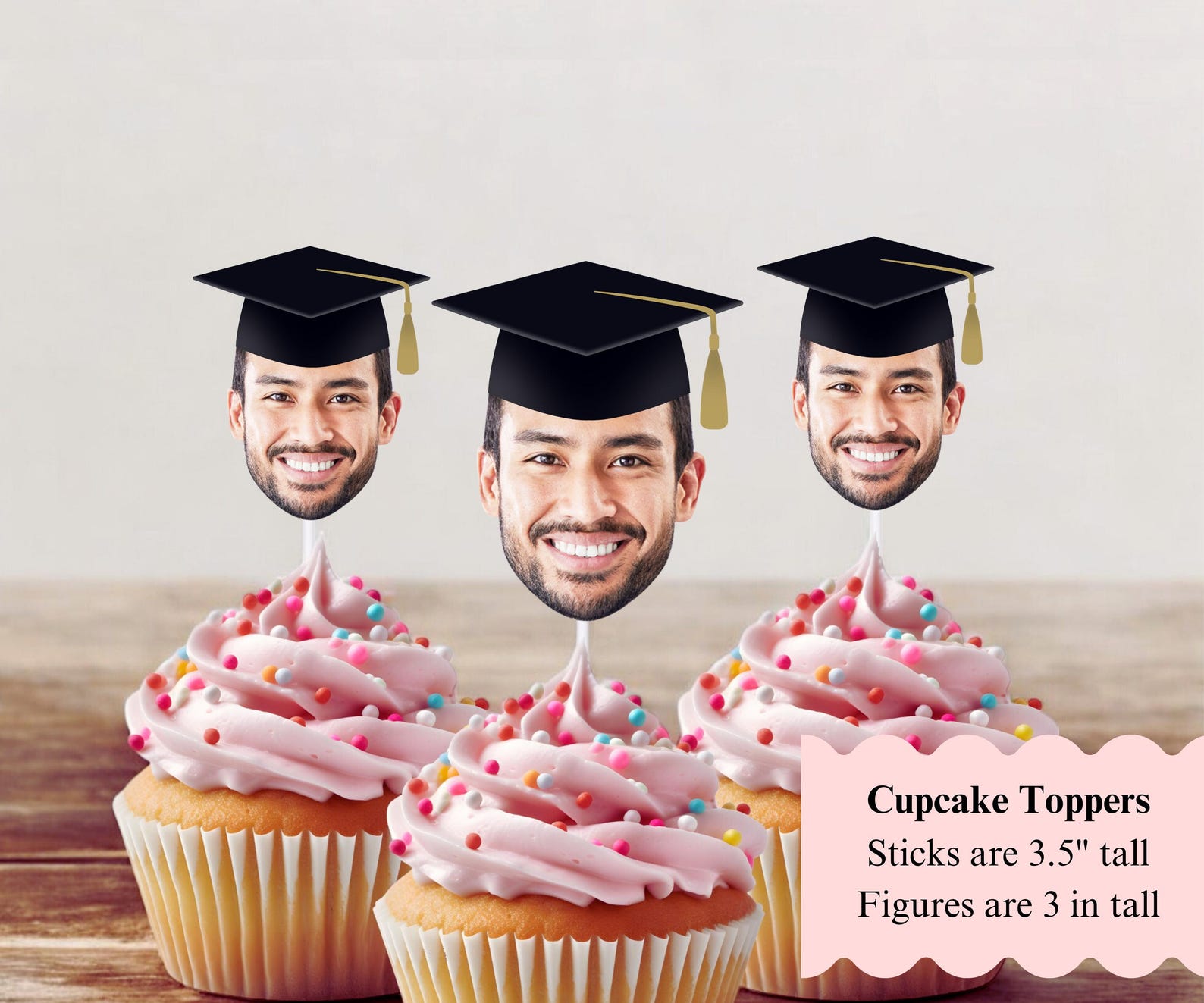 Graduation Straw Flags Customized With Photo Graduation Cap, Party ...