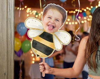 Bee Birthday Really Big Head | Large Head Cut Out | 2 ft 3ft 4ft | Hap Bee birthday Party Decorations