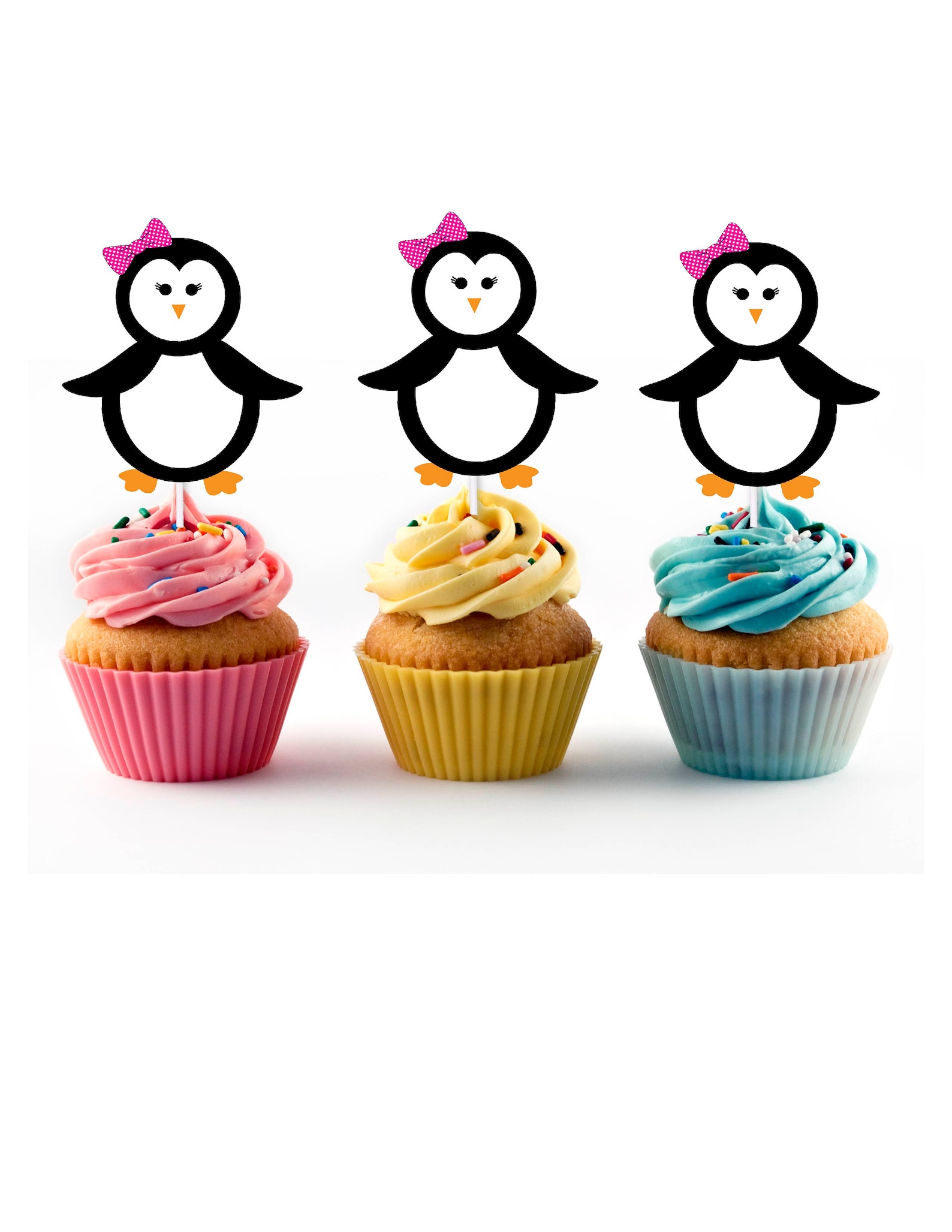 Penguin Cupcake Toppers for Birthday Party or Baby Shower 12 | Etsy