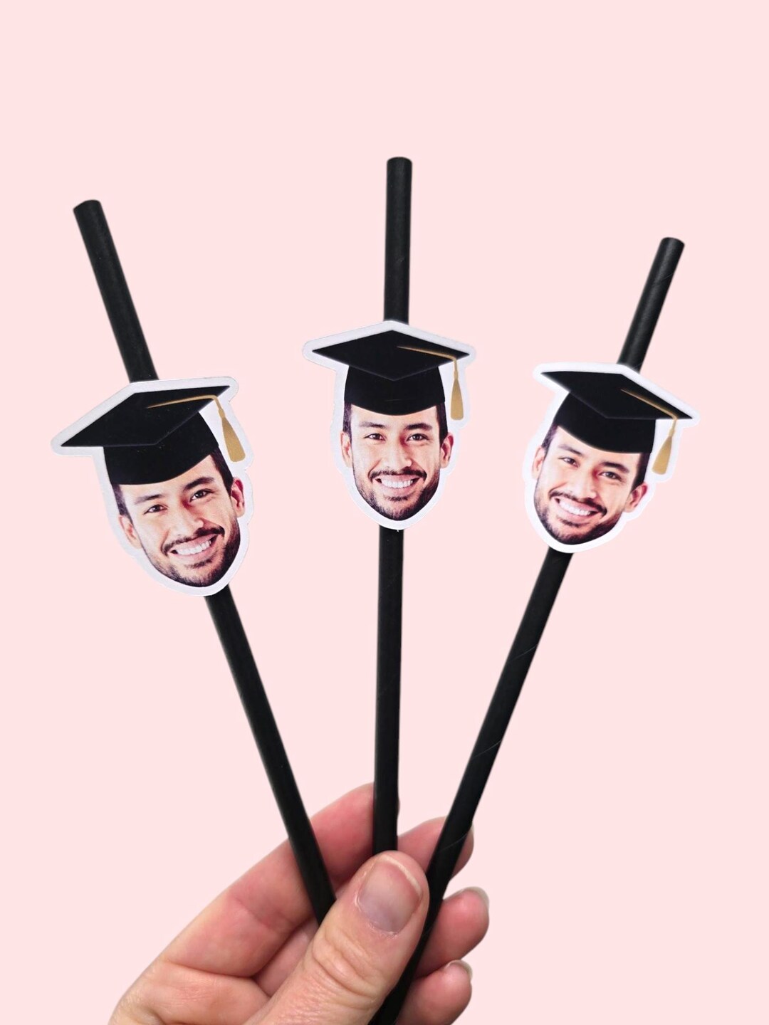 Graduation Straw Flags Customized With Photo Graduation Cap, Party ...