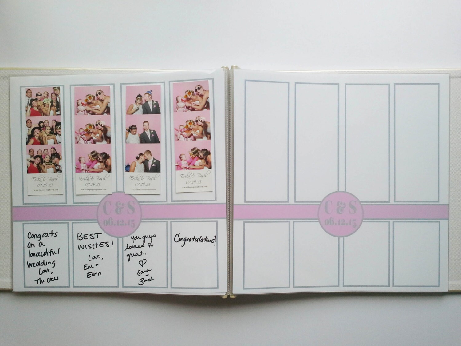 Custom Photobooth Guest Book with Initals Etsy