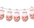 Pink Bow Banner | Coquette Pink Party Decorations | Face Cupcake Toppers | Ribbons and Pearls | Pink Bow Party Decorations