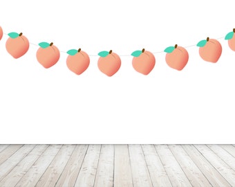 Peach Garland for Birthday, 1st Bday, Cake Smash, Georgia Peaches, Summer Party, Baby Shower, Girl, Citrus, Fruit, Sweet as a Peach Banner