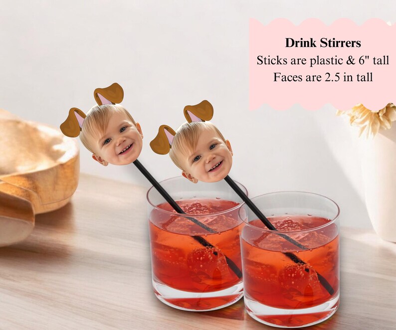face drink stirrers with dog ears for two let the dogs out party