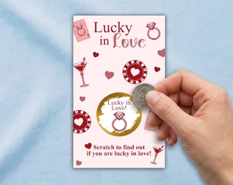 Lucky in Love Bridal Shower Scratch Off Games | Casino Themed Baby Shower Game