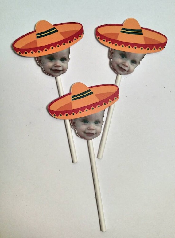 Sombrero Cupcake Toppers With Custom 