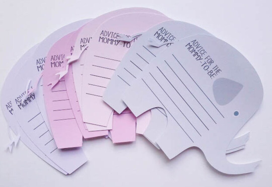 Elephant Advice Cards for Baby Girl Shower 12ct - Etsy