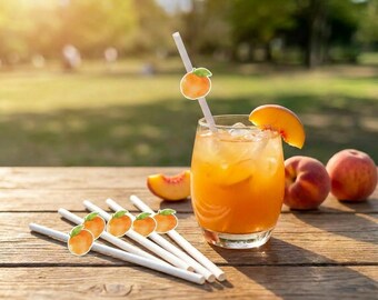 Little Cutie Straws and Straw Flags | A Little Cutie is On the Way Baby Shower | Orange Decorations