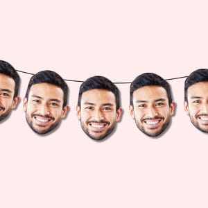 Photo Banner |  Personalized Face Banner for Birthday Party | Bachelor Party Decor | Bachelorette Party Banner | Retirement | Engagement