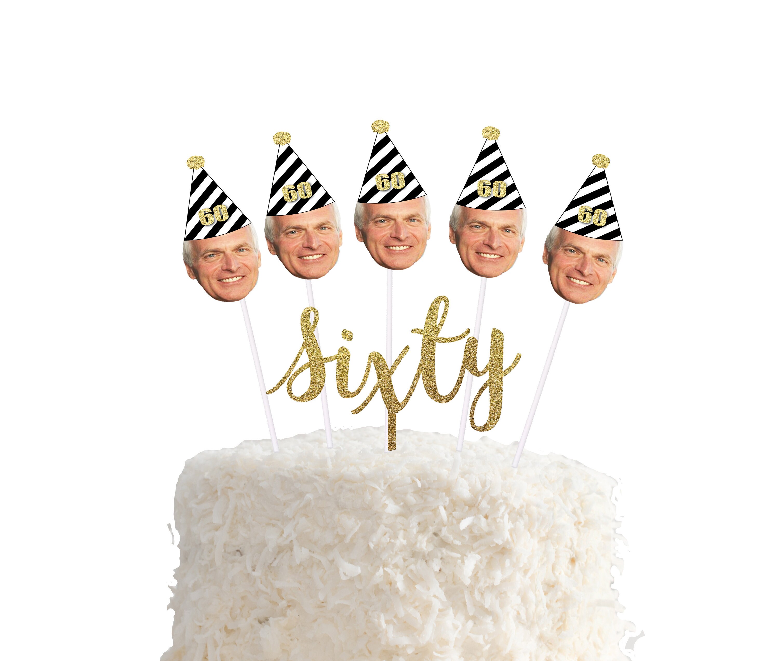 60th Birthday Cake Topper With Face and Birthday Hat and - Etsy Australia 60th Birthday Cake Topper With Face and Birthday Hat and - Etsy Australia