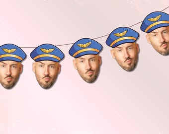 Pilot Face Banner and Party Decorations: Airplane | Pilot Retirement | How Time Flies theme
