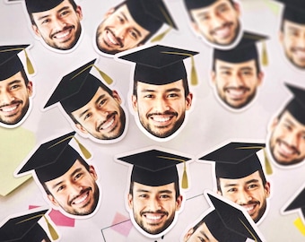 Graduation Confetti with Face and Black Grad Cap | Class of 2024 |  Graduation Party Decor | Table Confetti | Senior Graduation Party