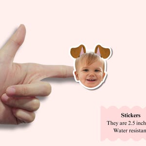 face stickers for dog themed birthday party