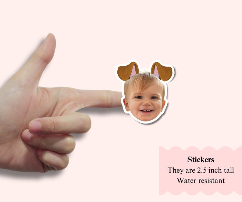 face stickers for dog themed birthday party