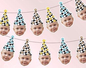 One Happy Dude Banner | Photo Toppers | Two Cool Party | Smiley Face Cupcake Toppers | 1st Birthday