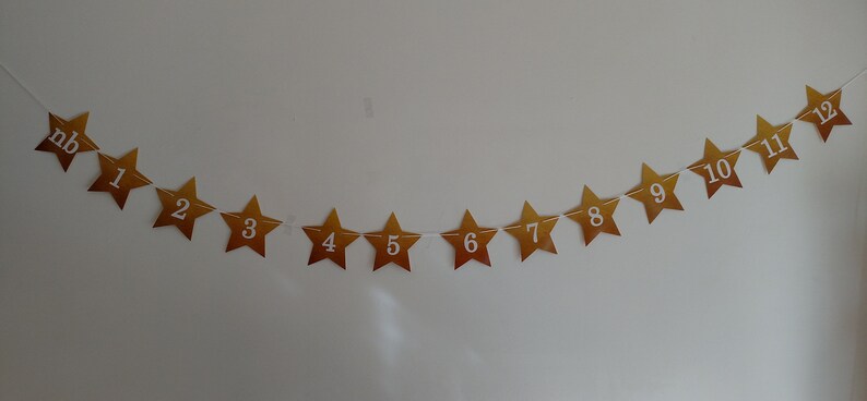 Twinkle Twinkle Little Star Bannière mensuelle pour le premier anniversaire Garland, Cake Smash, 1er bday image 7