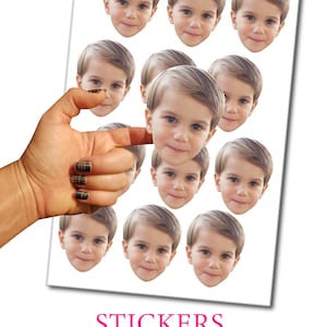 Custom Face Stickers (12 count) - Party Favors, Thirtieth Bday, 40th, Personalized, Sticker,50th, 10th, photo stickers, decor