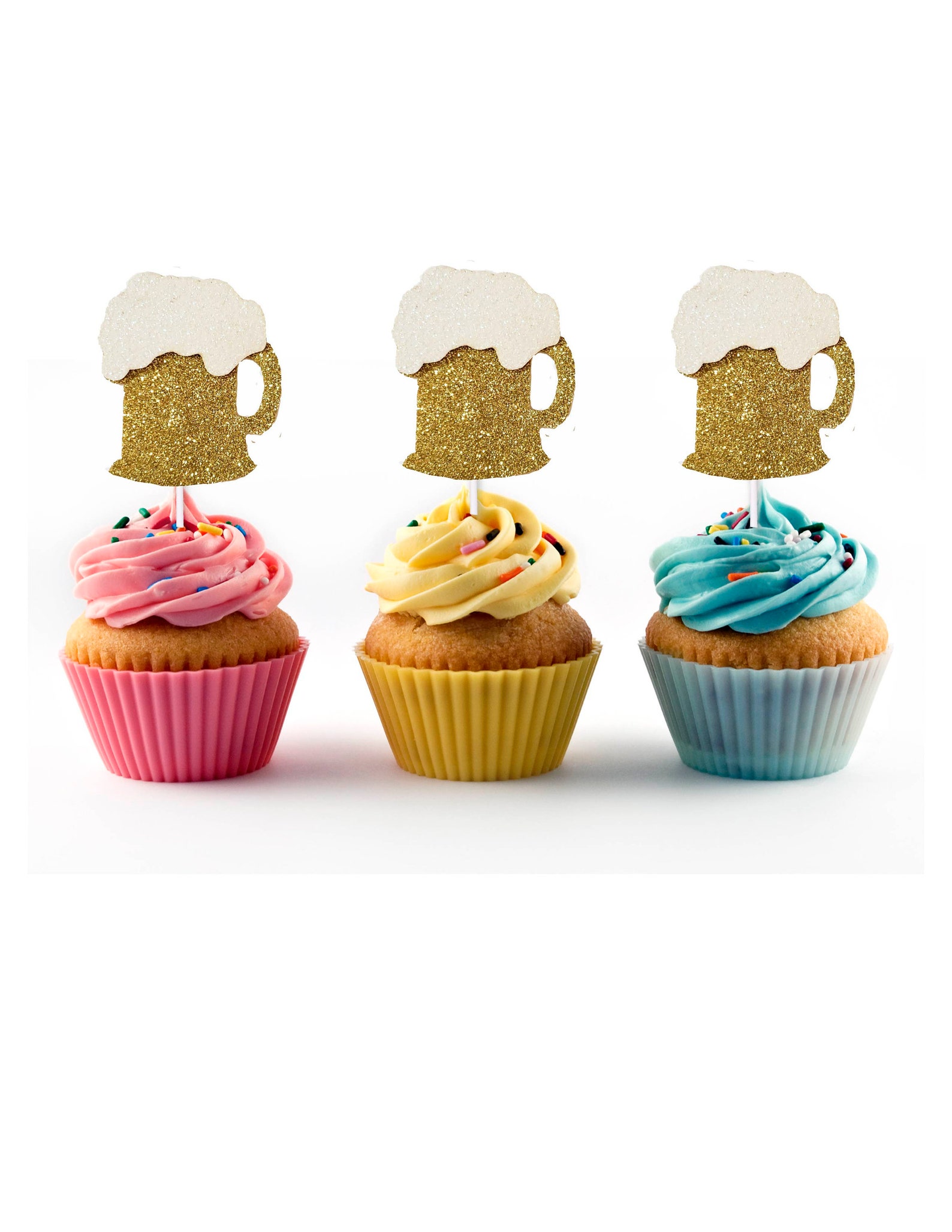 Beer Cupcake Toppers 12 count for birthday party Dirty Etsy