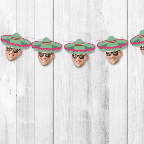Sombrero Face Banner Cinco De Mayo 