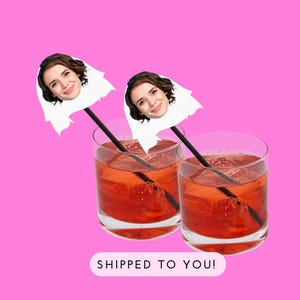 Bridal Drink Stirrers | Bridal Shower Drinkware | Custom Stir Stick | Bachelorette Swizzle Sticks | Photo Drink Stirrer | Customized | Bride