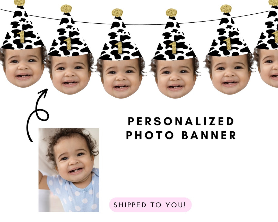 Holy Cow I'm One Banner & Cow Print Bunting - Boho Farm Theme First Birthday Party Decorations
