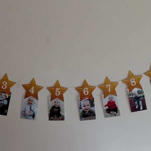 Twinkle Twinkle Little Star Bannière mensuelle pour le premier anniversaire Garland, Cake Smash, 1er bday image 9