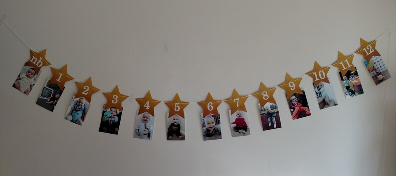 Twinkle Twinkle Little Star Bannière mensuelle pour le premier anniversaire Garland, Cake Smash, 1er bday image 9