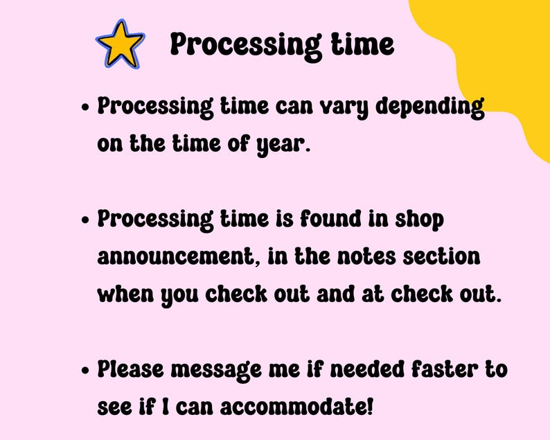 processing time is found in shop announcments