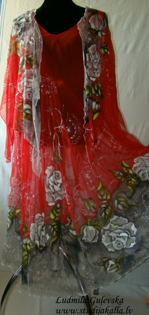 floral nature silk dress Blue Floral Mulberry Silk Dress SILKSER