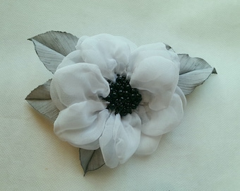 Wedding dress accessories, bridal dress accessory, blue,red,black,white,mustard color flower brooch .Choose your colour.