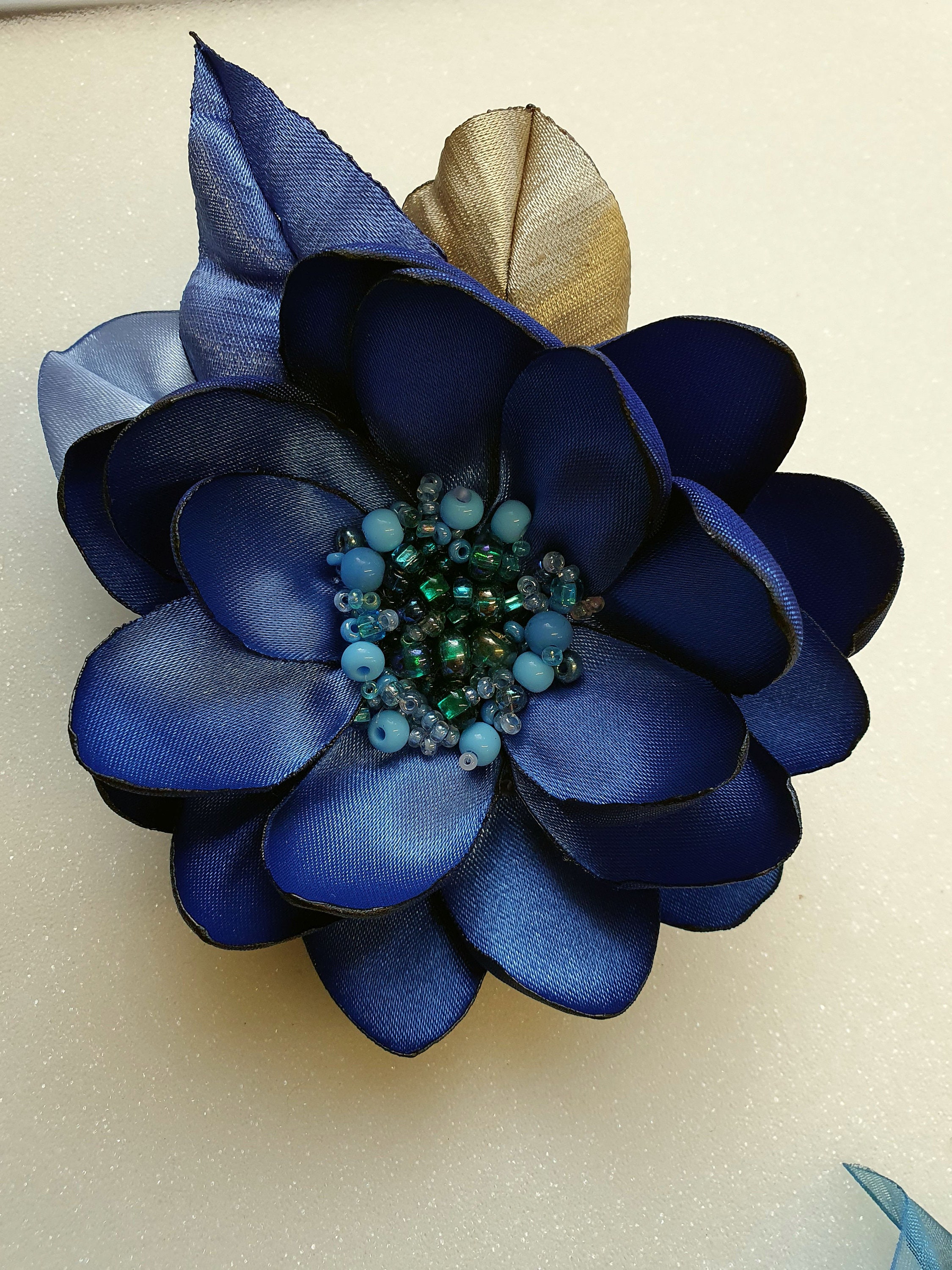 Handmade. Gray,sea Blue,purple,blue,red Color Satin Flower 
