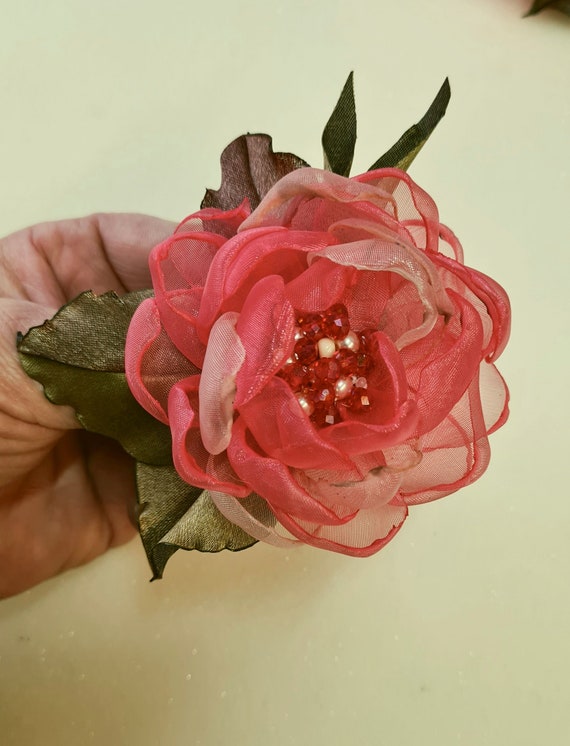 Wedding dress accessories, bridal dress accessory, blue,red,pink,violet color flower brooch .Choose your colour.