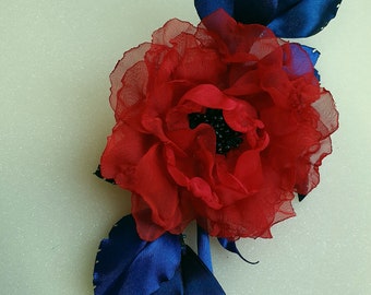 Wedding dress accessories, bridal dress accessory,Red,purple,pink ,apricot  color flower brooch .Choose your colour.