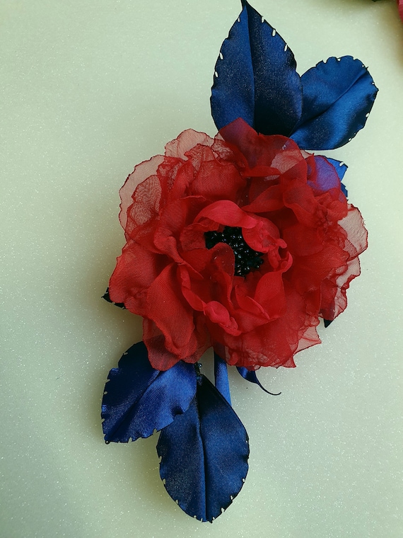 Wedding Dress Accessories, Bridal Dress Accessory,Red,Purple,Pink ,Apricot Color Flower Brooch .Choose Your Colour.
