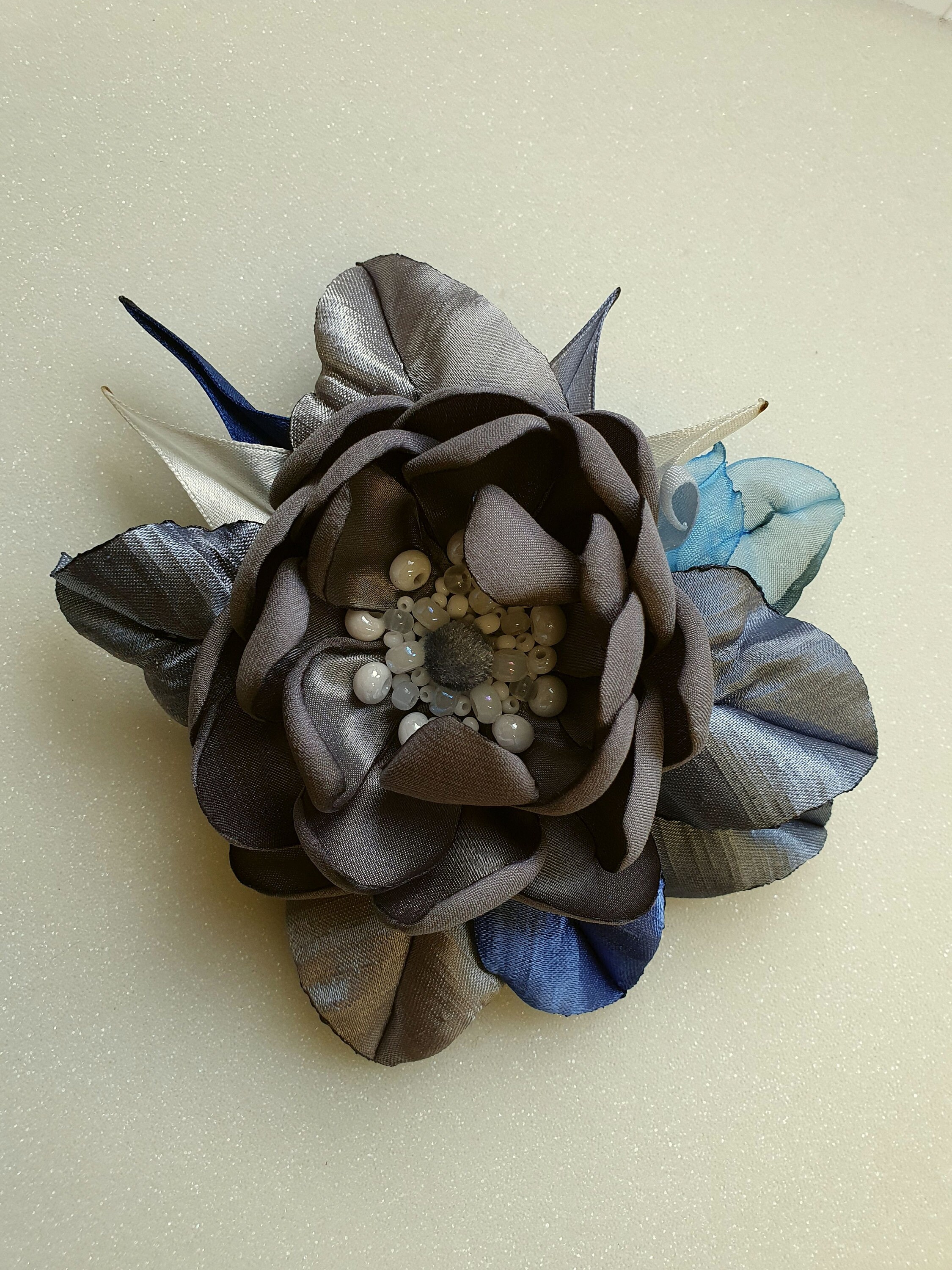 Handmade. Gray,sea Blue,purple,blue,red Color Satin Flower  display picture 2