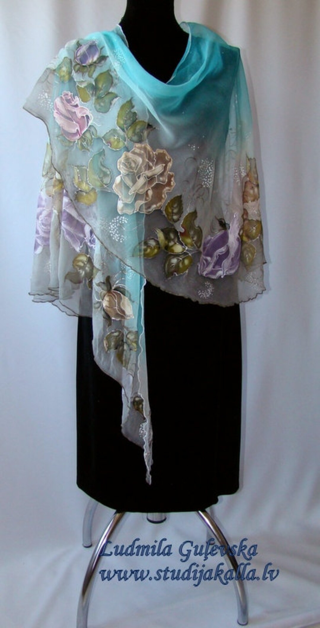 Giardino Azalea Italian Silk Poncho