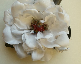 Handmade  satin flower brooch.Peony. Rose.Blue,violet,white,orange,pink,red color flower. Choose your color.