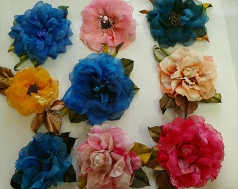 Wedding dress accessories, bridal dress accessory, ivory,red,blue,yellow  color flower brooch .Choose your colour.