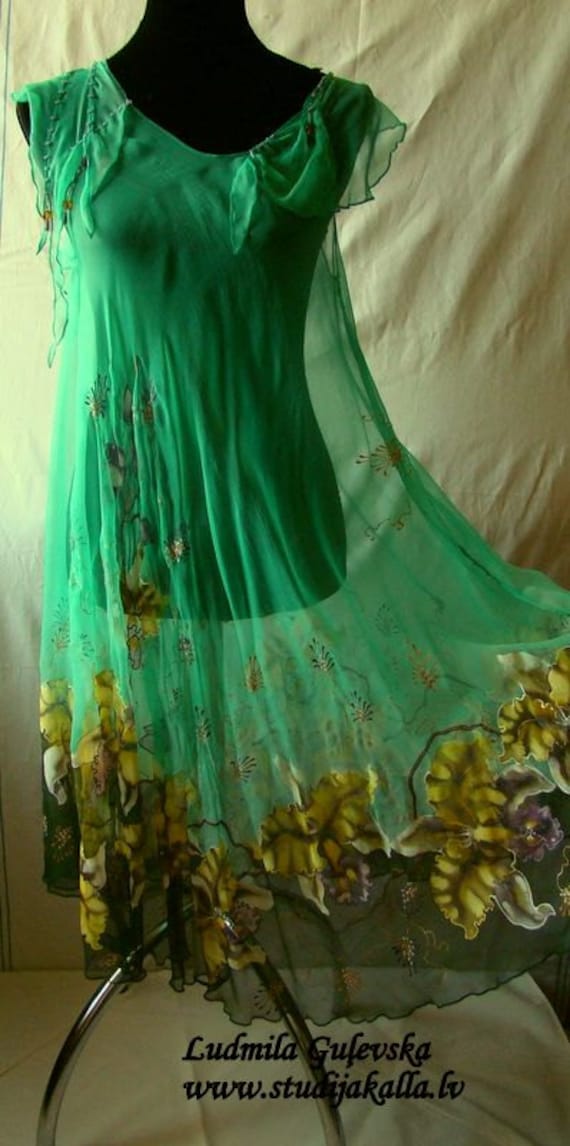 floral nature silk dress Soft silk, graceful silhouettes, and nature-inspired artistry. , Our Floral Bird Silk Caftan Dress captures the beauty of blooming gardens and birds in flightdesigned for effortless sophistication.,