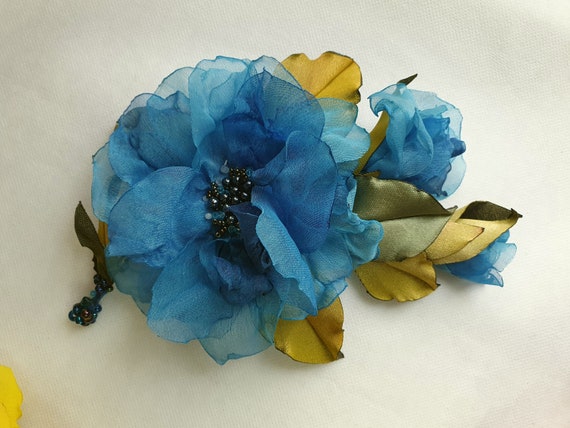 Wedding Dress Accessories, Bridal Dress Accessory, Blue,red,black,ivory, yellow, Color Flower Brooch .choose Your Colour. - Etsy
