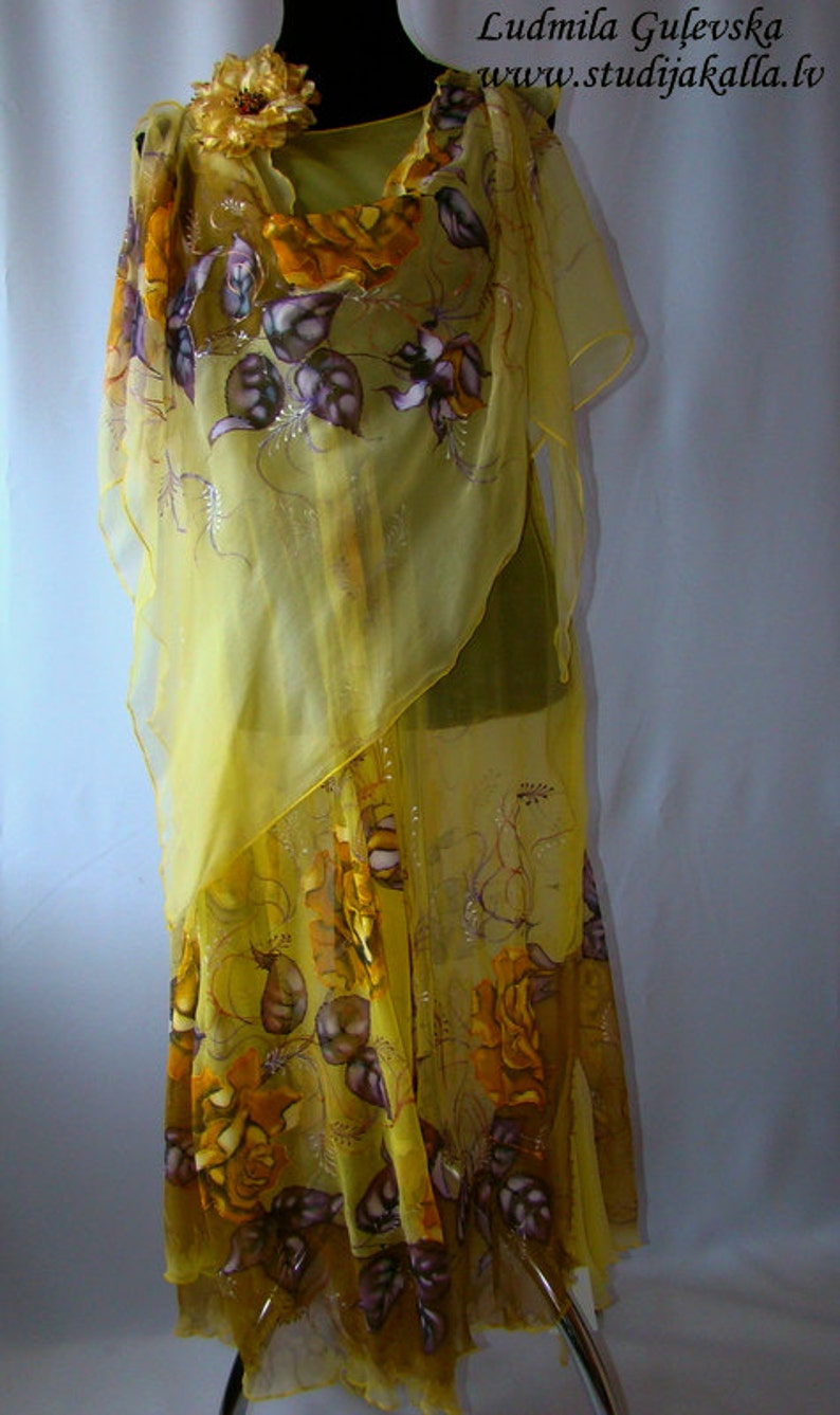 Dress.boho.natural Silk Dress Handmade Artwork Silk Etsy Canada