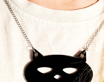 Cat Pendant, Black Cat Necklace