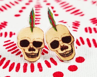 HALLOWEEN, Punk Rock Skull Earrings, Punk Skull Earrings, Skull Stud Earrings, Skull Earrings, Halloween Jewellery