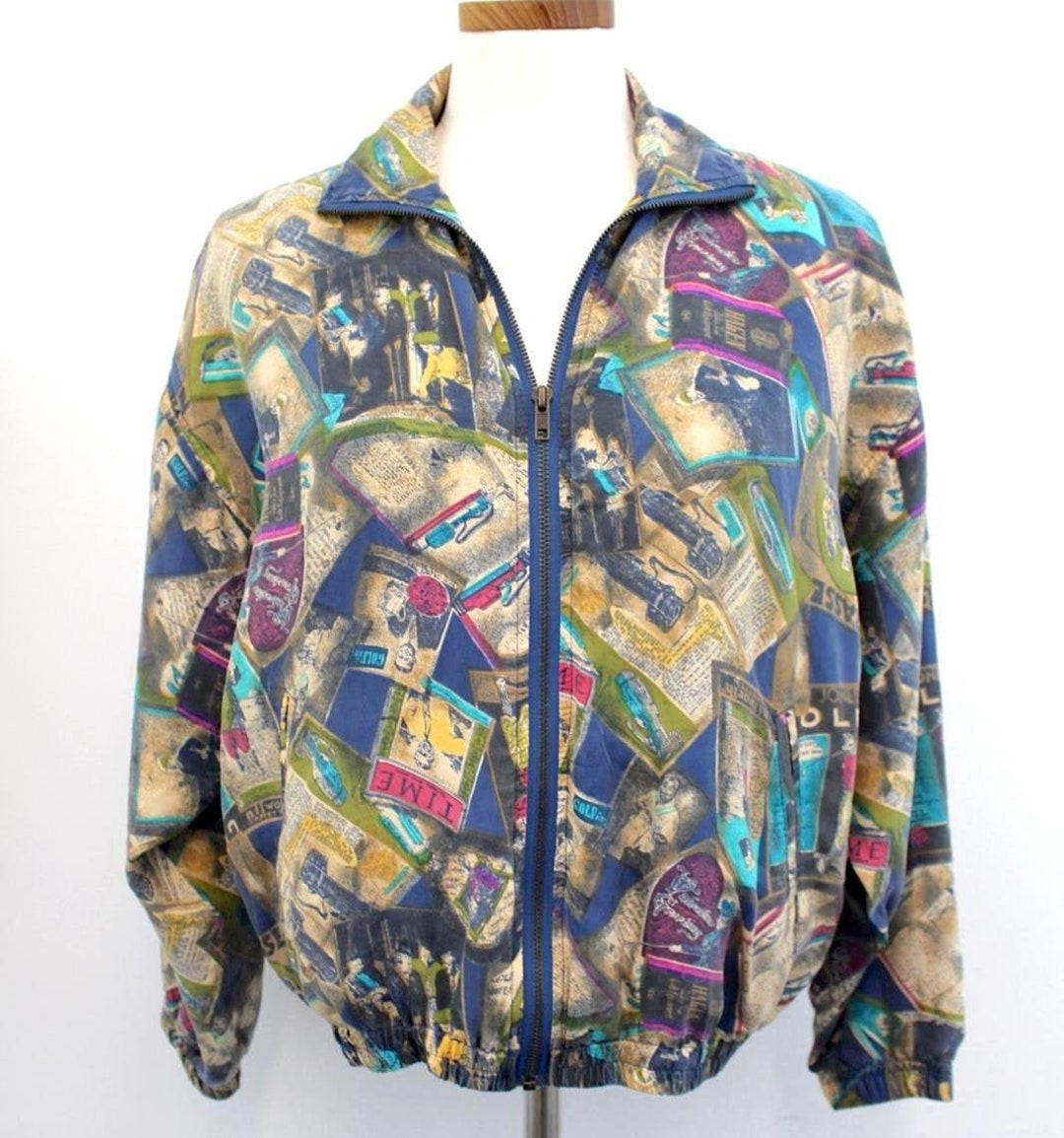 【LUIK】1990s zip-up silk jacket LUIK】1990s zip-up silk jacket