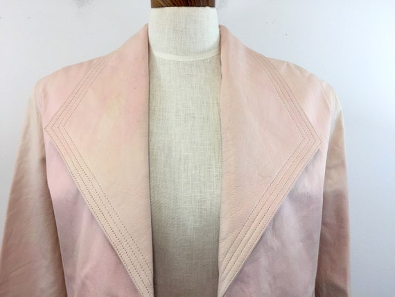 Vintage Lillie Rubin Pink Leather Jacket Size 4 O… - image 2