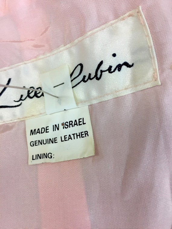 Vintage Lillie Rubin Pink Leather Jacket Size 4 O… - image 8