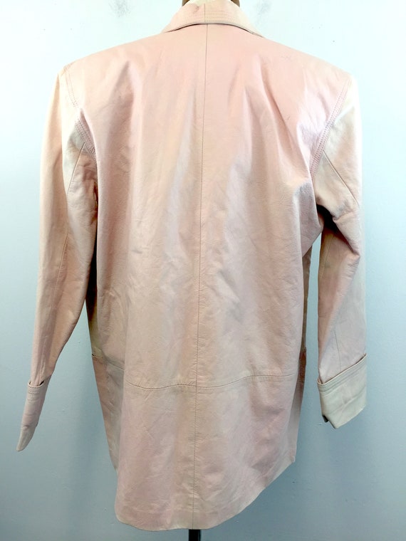 Vintage Lillie Rubin Pink Leather Jacket Size 4 O… - image 4