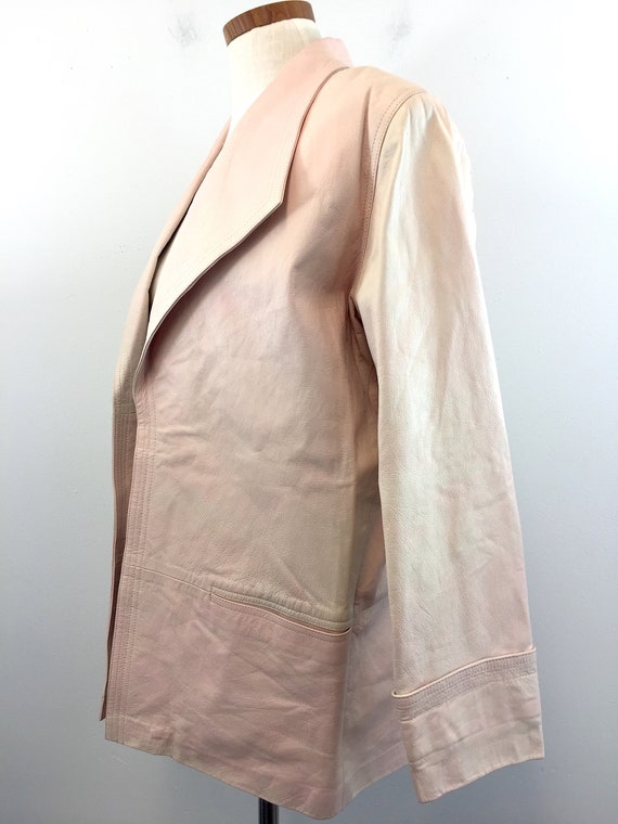 Vintage Lillie Rubin Pink Leather Jacket Size 4 O… - image 3