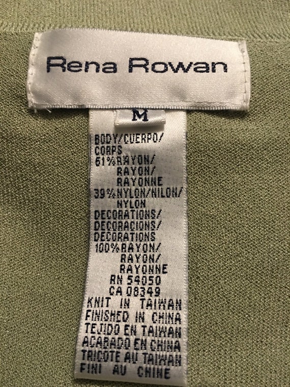 Rena Rowan green beaded sleeveless shirtsize M - image 4