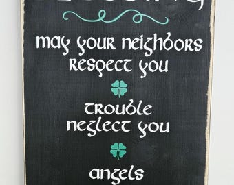 Irish Blessing Wood Sign; Irish decor; Celtic; St. Patrick's day